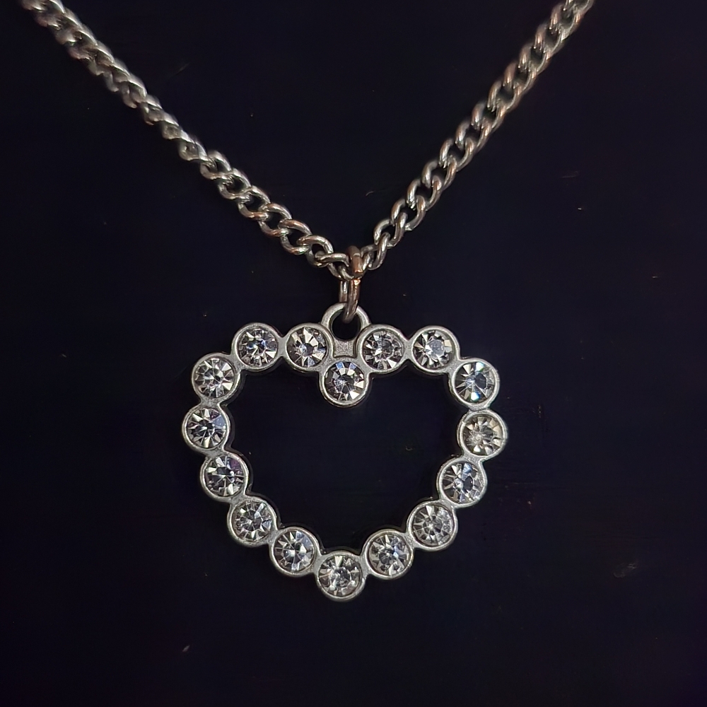 Aero 1987 rhinestone heart necklace